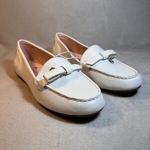 Kate Spade NY Women's Size 7B Desi Slip On Leather Loafer Moccasin Ivory